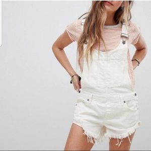 COPY - Free People White Overall Shorts